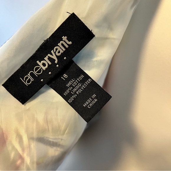 Lane Bryant Plus Size Floral Dress US 16, 100% Cotton Shell V-Neck, A-Line style - Picture 4 of 9